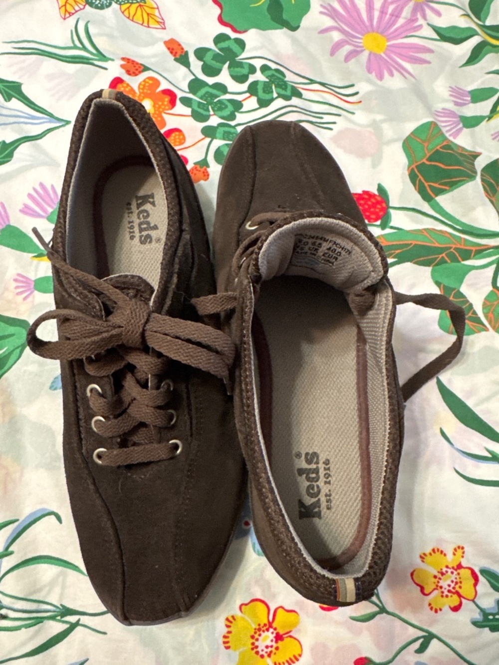 Keds  brown suede, tennis shoes, size 9